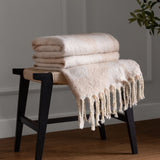 Meta Abstract Woven Tasselled Marshmallow Throw Blanket 130cm x 180cm - additional product view 1
