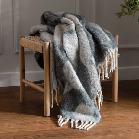 Meta Abstract Woven Tasselled Dusk Throw Blanket 130cm x 180cm - additional product view 3