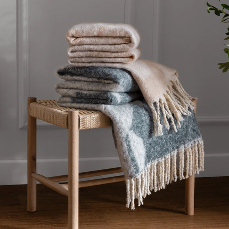 Meta Abstract Woven Tasselled Dusk Throw Blanket 130cm x 180cm - additional product view 6