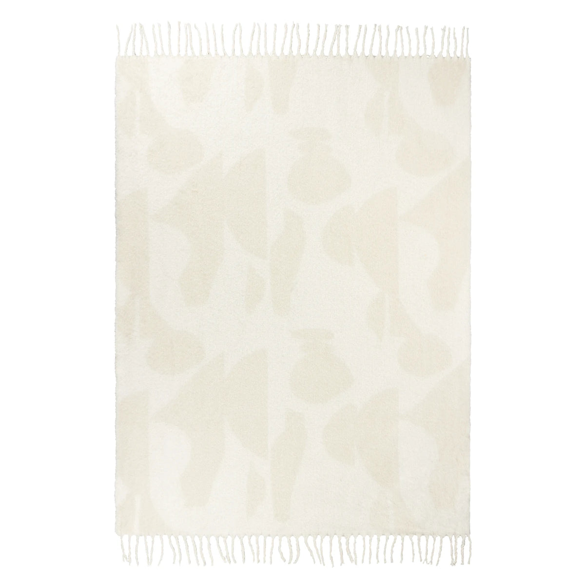 Meta Abstract Woven Tasselled Natural Throw Blanket 130cm x 180cm - additional product view 4