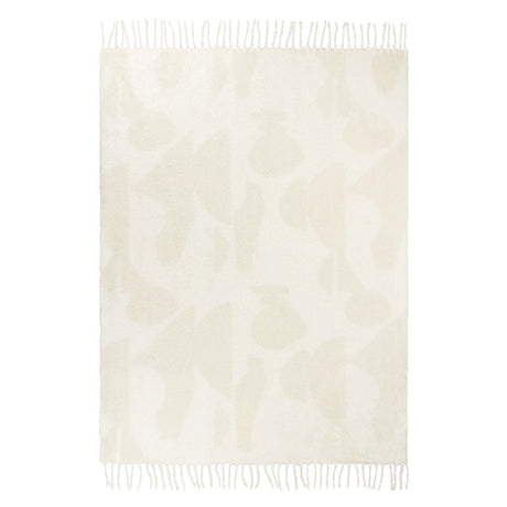 Meta Abstract Woven Tasselled Natural Throw Blanket 130cm x 180cm - additional product view 4