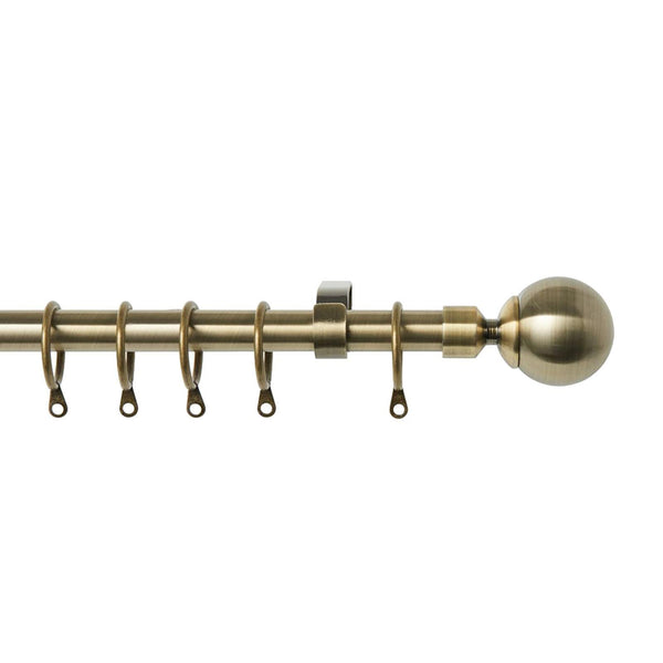 Metal Ball Extendable Curtain Pole Antique Brass - Ideal