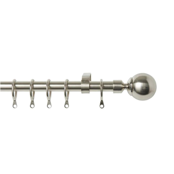Metal Ball Extendable Curtain Pole Satin Silver - Ideal