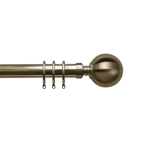 Metal Ball Fixed Curtain Pole Antique Brass - Ideal