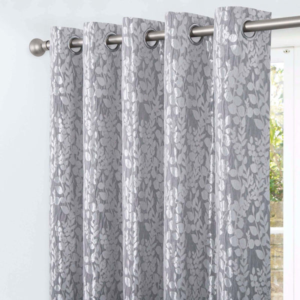 Mia Super Thermal Eyelet Curtains Grey - Ideal