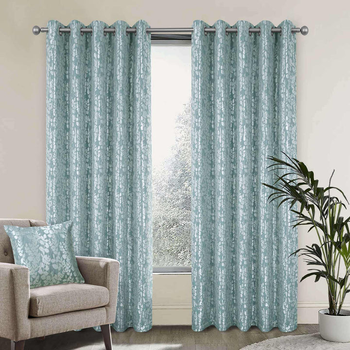 Mia Super Thermal Eyelet Curtains Teal - Ideal