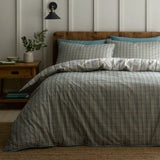 Micro Check Green 100% Cotton Duvet Cover Set - main product image