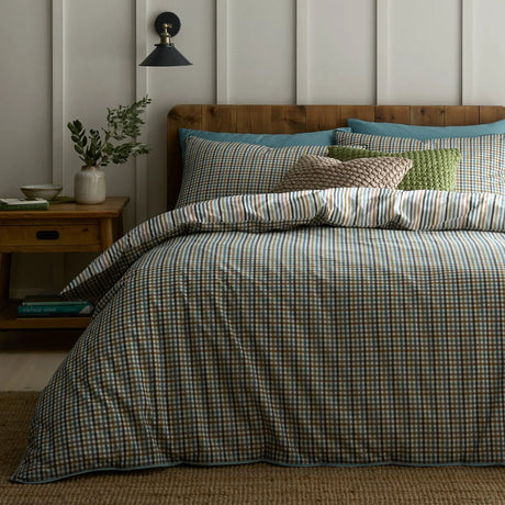 Micro Check Green 100% Cotton Duvet Cover Set - product image 5
