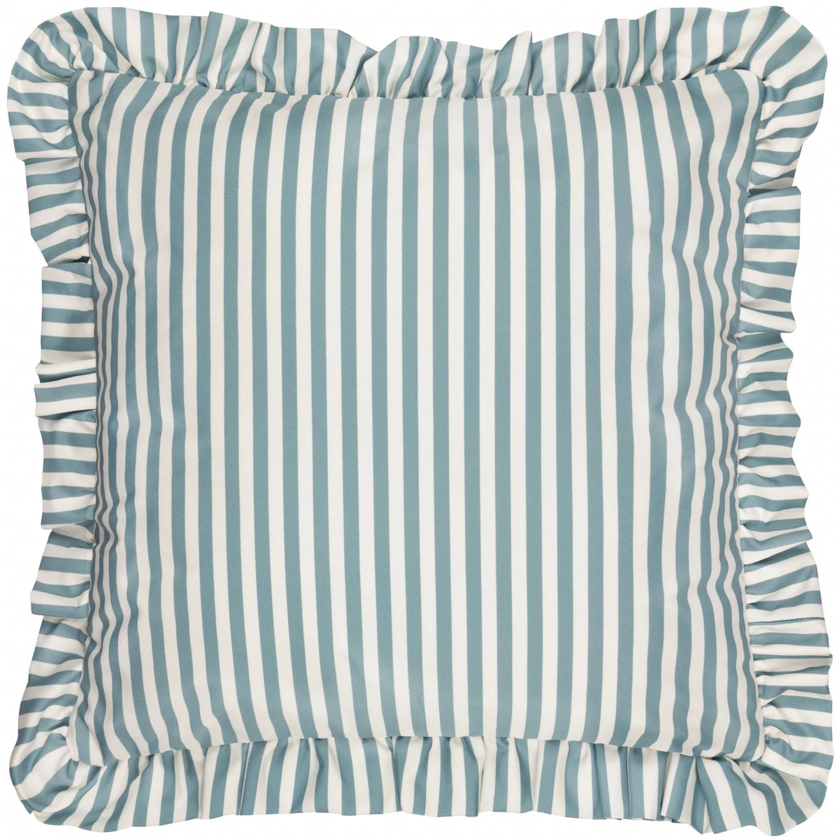 Millie Ruffle Outdoor Duck Egg Blue Cushion Cover or Filled Cushion 50cm x 50cm - additional product view 2