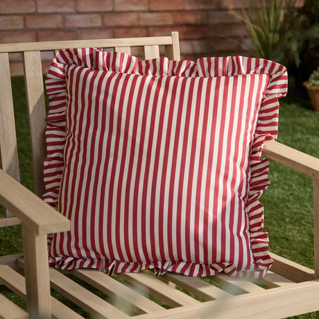 Millie Ruffle Outdoor Candy Red Cushion Cover or Filled Cushion 50cm x 50cm - additional product view 1