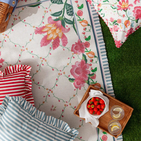 Millie Ruffle Outdoor Candy Red Cushion Cover or Filled Cushion 50cm x 50cm - additional product view 5