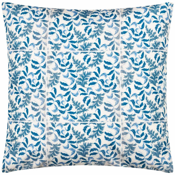 Minton Tiles Blue Outdoor Cushion Cover 22" x 22" - Ideal