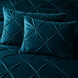 Close-up of matching Mira Velvet Duvet Cover Set Soft Microfibre Bedding pillowcases showing the pattern and fabric detail