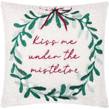 Mistletoe Wreath Embroidered Cushion Cover Multicolour 45 x 45cm - image 2