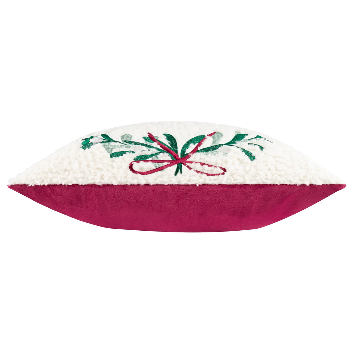 Mistletoe Wreath Embroidered Cushion Cover Multicolour 45 x 45cm - image 4