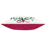Mistletoe Wreath Embroidered Cushion Cover Multicolour 45 x 45cm - image 4