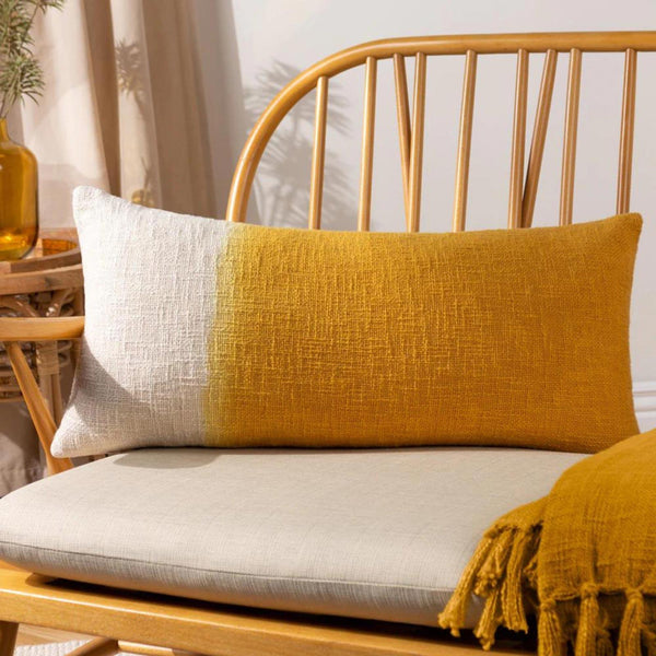 Mizu Rectangular Dip Dye Cushion Ochre - Ideal