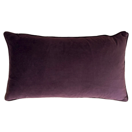 Mogori Leafage Velvet Aubergine Cushion Cover 30cm x 50cm - additional product view 2