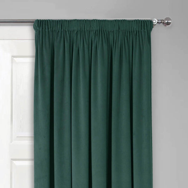 Montreal Soft Velour Door Curtain Bottle Green - Ideal
