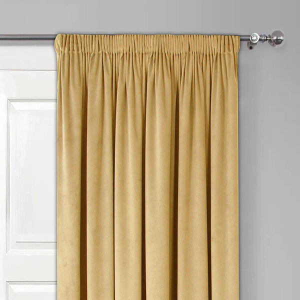 Montreal Soft Velour Door Curtain Gold - Ideal