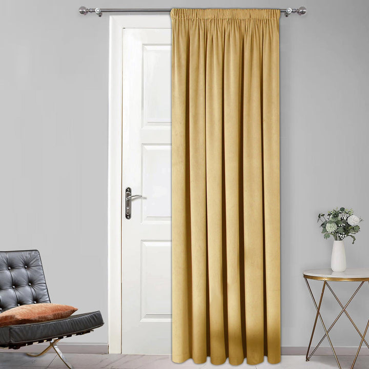 Montreal Soft Velour Door Curtain Gold - Ideal