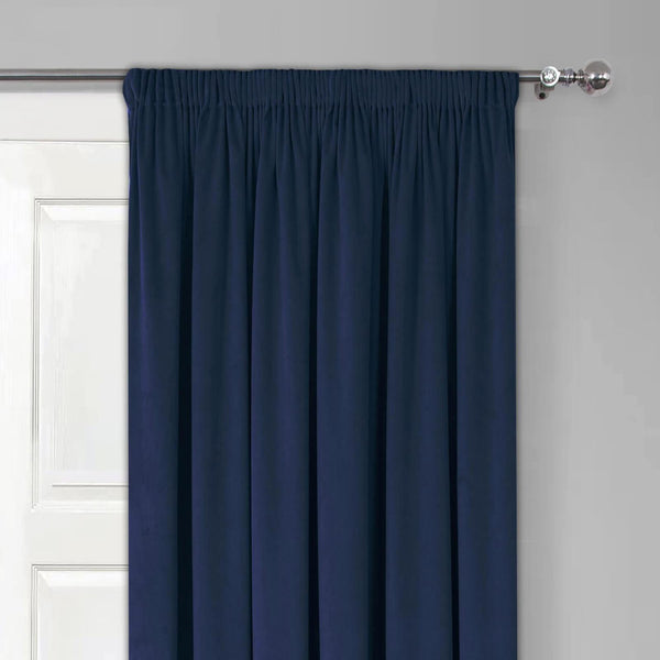 Montreal Soft Velour Door Curtain Navy - Ideal