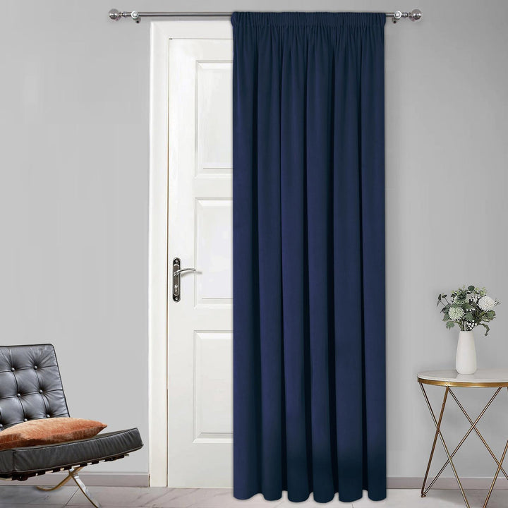 Montreal Soft Velour Door Curtain Navy - Ideal