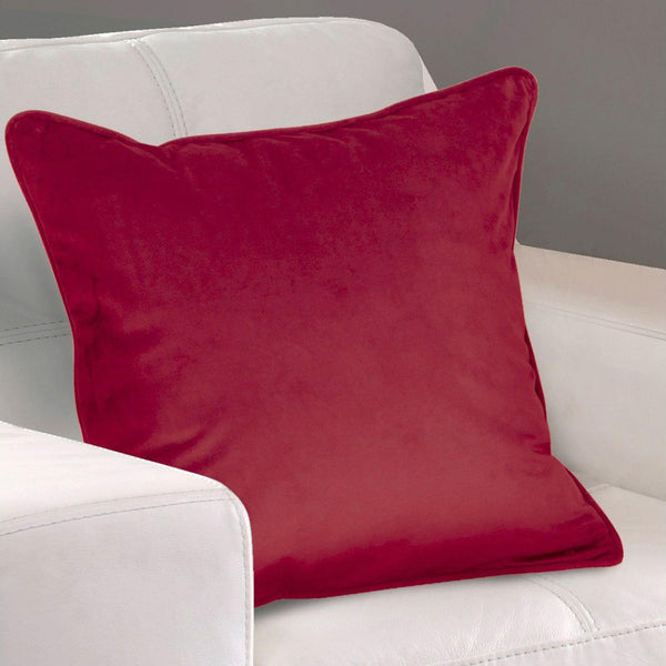 Montreal Velour Wine Cushion Cover 17" x 17" - Ideal