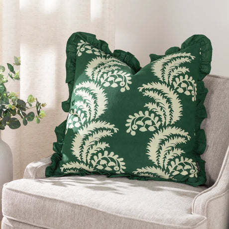 Montrose 100% Cotton Bottle Green Cushion Cover 50cm x 50cm - additional product view 1