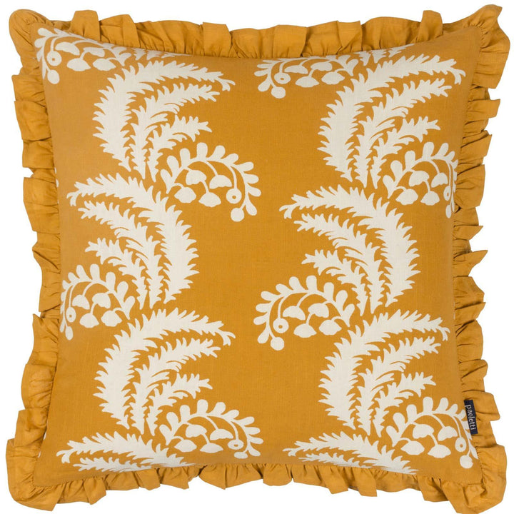Montrose Floral Pleat Ochre Cushion Cover 20" x 20" - Ideal