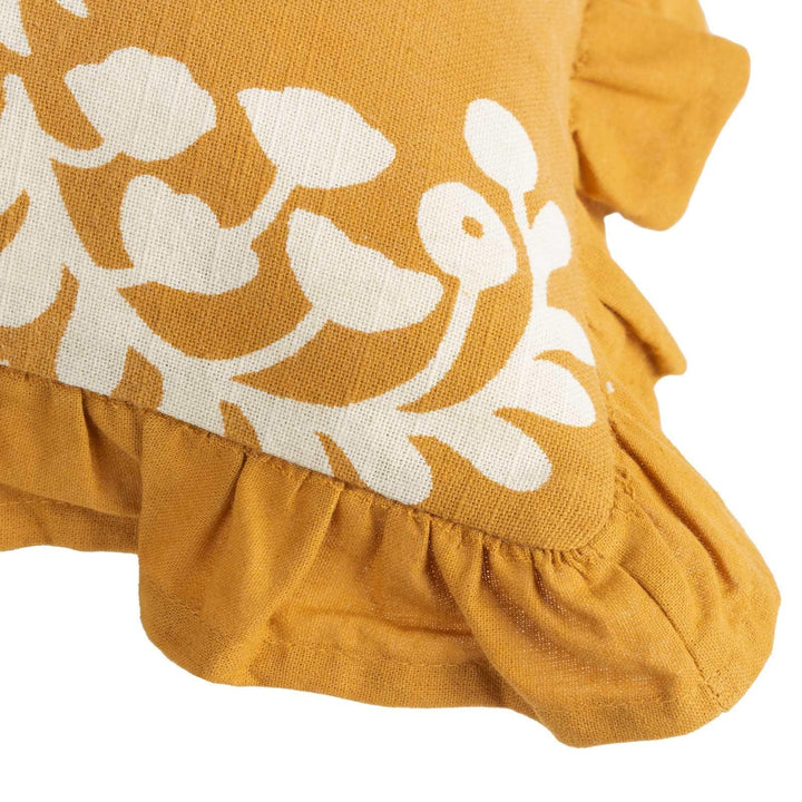 Montrose Floral Pleat Ochre Cushion Cover 20" x 20" - Ideal