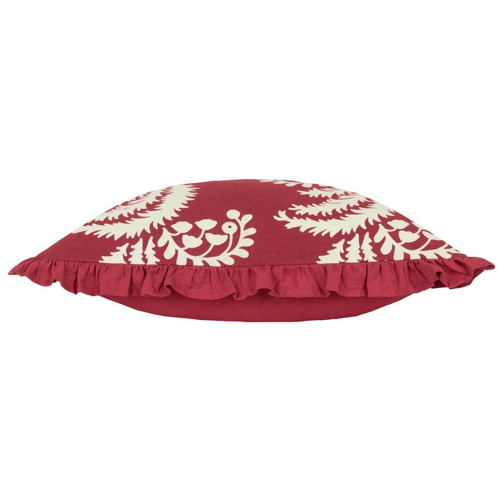 Montrose Floral Pleat Redcurrant Cushion Cover 20" x 20" - Ideal