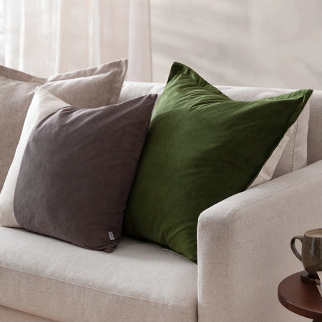 Morden Velvet Taupe Cushion Cover or Filled Cushion 50cm x 50cm - additional product view 5
