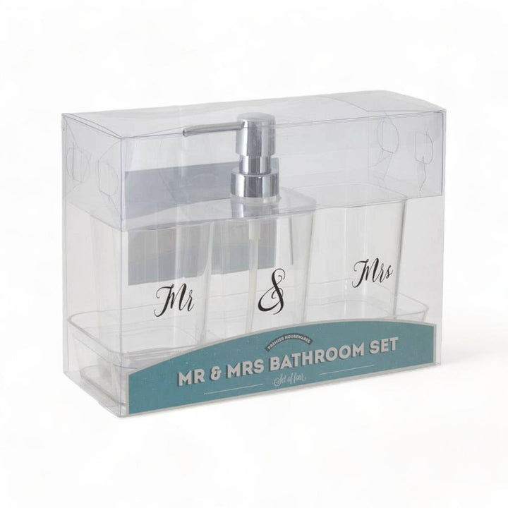 Mr & Mrs 4 Piece Bathroom Set - Ideal