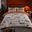 Mummy glow in the dark Halloween duvet cover set styled in a warm orange bedroom