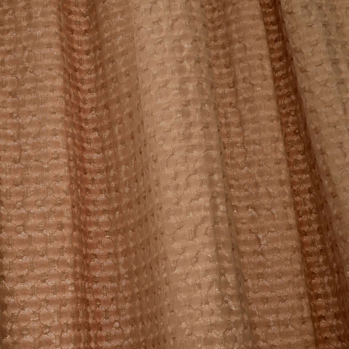 Pineapple Elephant Muscat Waffle 140x183cm Slot Top Voile Curtain Panel Caramel
