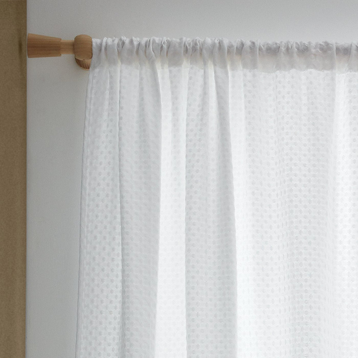 Pineapple Elephant Muscat Waffle 140x183cm Slot Top Voile Curtain Panel White