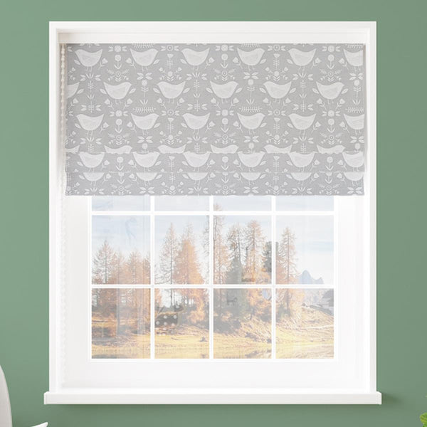 Narvik Grey Made To Measure Roman Blind - Ideal