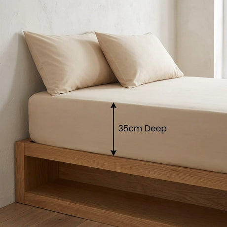 200 Thread Count Cotton 35cm Extra Deep Fitted Sheet