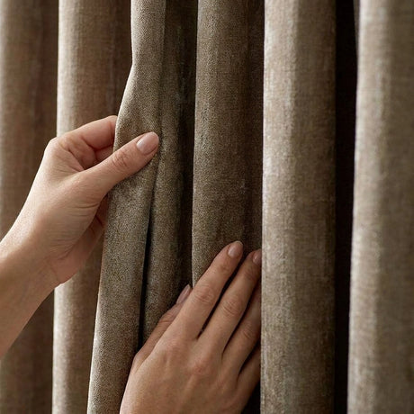 Heavy Chenille Lined Tape Top Pencil Pleat Curtains 21