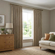 Heavy Chenille Lined Tape Top Pencil Pleat Curtains - Natural