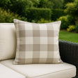 Chesil Check Outdoor Cushion Cover / Filled Cushion 20" x 20" (50cm x 50cm) - Natural