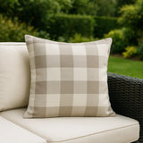 Chesil Check Outdoor Cushion Cover / Filled Cushion 20" x 20" (50cm x 50cm) - Natural