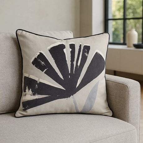Alma Floral Velvet Cushion Cover 43cm x 43cm - Natural