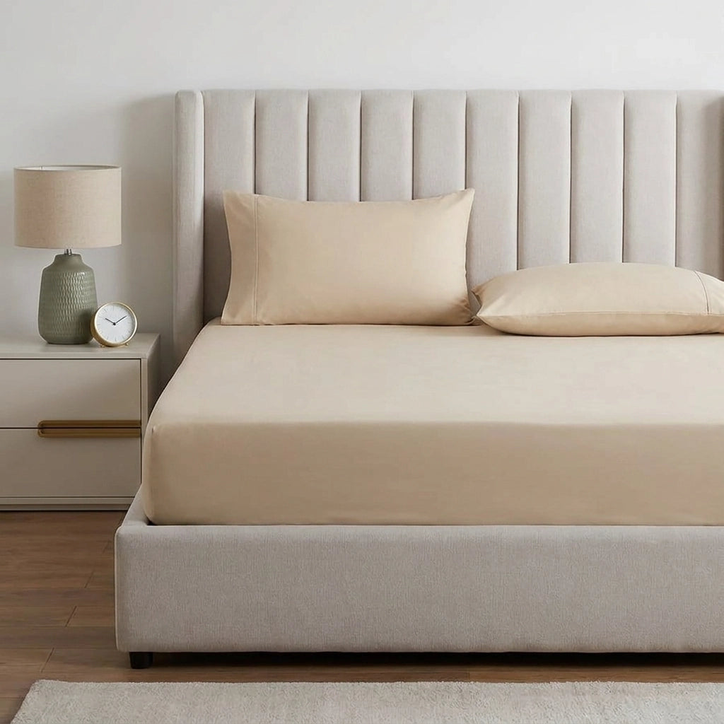 200 Thread Count Cotton 35cm Extra Deep Fitted Sheet 1