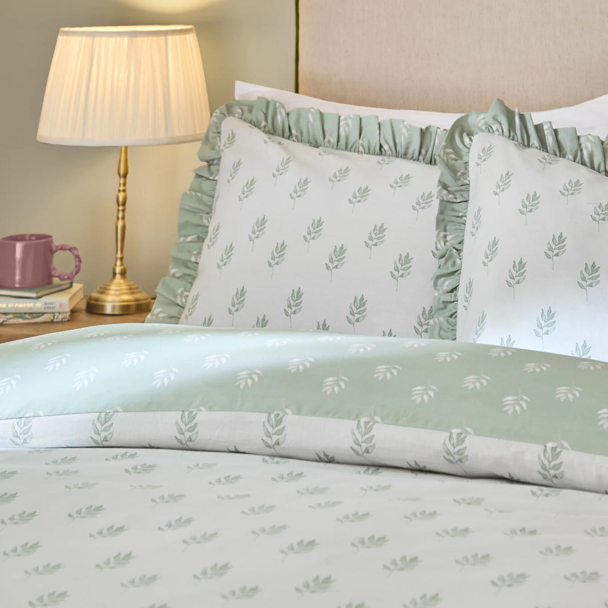 Nature Ava Reversible Duvet Cover Set White Sage - image 3