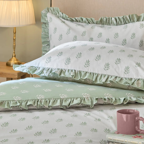 Nature Ava Reversible Duvet Cover Set White Sage - image 4