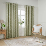 Nature Bella Floral Lined Eyelet Curtains Sage - image 2