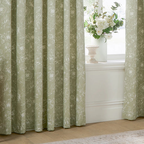 Nature Bella Floral Lined Eyelet Curtains Sage - image 4