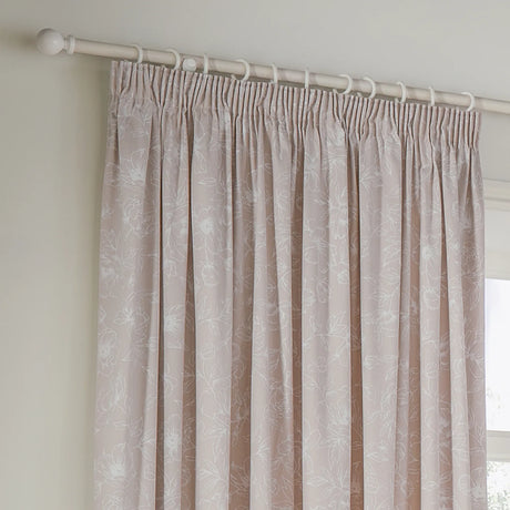 Nature Bella Floral Lined Pencil Pleat Curtains Natural 90" x 90" - image 3